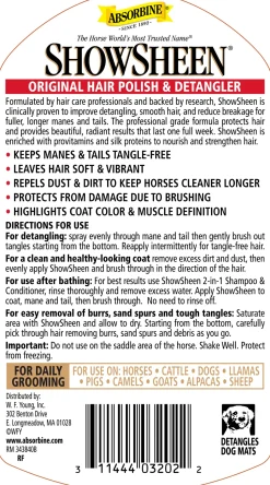 ANIMAL HEALTH INT Absorbine® ShowSheen® Hair Polish & Detangler- Coat, Mane & Tail Care