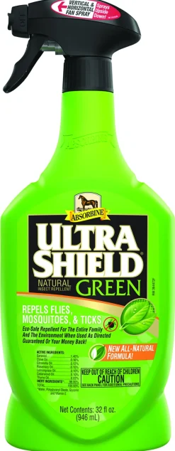 ANIMAL HEALTH INT Absorbine® UltraShield® Green Natural Fly Repellent - Quart- Fly Control|Fly Repellents