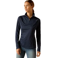 ARIAT-APPAREL Ariat® Ladies’ Sunstopper Quarter-Zip Base Layer 3.0- Show Shirts