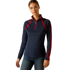 ARIAT-APPAREL Ariat® Ladies’ Sunstopper Quarter-Zip Base Layer 3.0- Show Shirts
