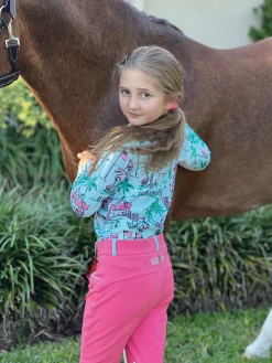 BELLE AND BOW EQSTRN Belle & Bow Equestrian Children’s Long Sleeve Sun Shirt-Kids Kids' Casual Riding Clothes