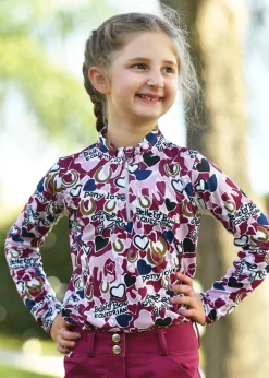 BELLE AND BOW EQSTRN Belle & Bow Equestrian Girls’ Long Sleeve Sun Shirt-Kids Kids' Casual Riding Clothes