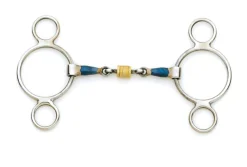 ERS Centaur® Blue Steel Double-Jointed Disc 2-Ring Gag Bit- English Horse Bits