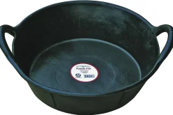 ANIMAL HEALTH INT Double-Tuf Rubber Pan with Handles- Feed & Water Buckets