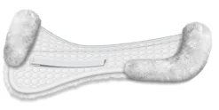 WORLD EQUSTRN BRNDS E.A. Mattes Platinum EWWA Sheepskin Dressage Half Pad with Rear Trim- Half Pads|Dressage Pads