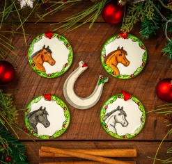 THE NOLA WATKINS COL Hand-Painted Horse Wreath Ornament- Gifts|Home Décor