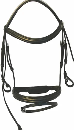 JPC EQUESTRIAN Henri De Rivel Padded Raised Dressage Bridle with Jawband Crank And Flash With Web Reins- English Bridles