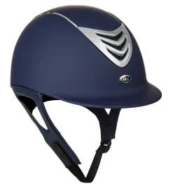 INT RIDING HELMET IRH® IR4G Matte Helmet, Navy Finish with Silver Vent- Riding Helmets|Riding Helmets
