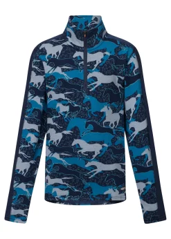 KERRITS ® Kids’ Plush Printed Fleece Half-Zip Top-Kids Kids' Casual Riding Clothes