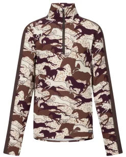 KERRITS ® Kids’ Plush Printed Fleece Half-Zip Top-Kids Kids' Casual Riding Clothes