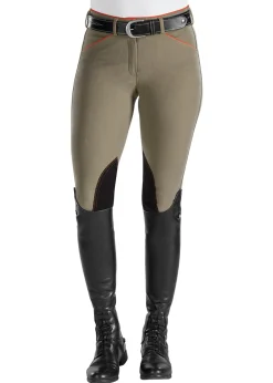 SUPERHOUSE Ladies’ Wellesley Piped Knee-Patch Breech- Knee Patch Breeches