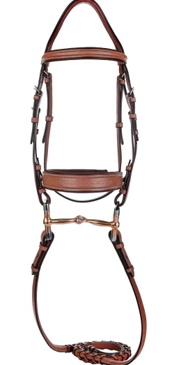 JPC EQUESTRIAN Laureate by Henri de Rivel Fancy-Stitched Bridle with Wide Caveson & Laced Reins- English Bridles