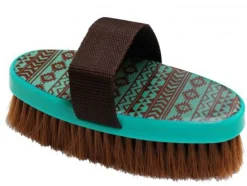 SHILOH STABLES TACK Medium Bristle Brush with Navajo Print- Bathing Tools|Brushes & Hoof Picks