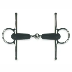 PARTRADE Metalab Jointed Rubber Full Cheek Snaffle Bit- English Horse Bits
