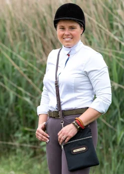 PERRIS LEATHER Perri’s® Champion Crossbody Bag with Leather Accents and Nameplate- Bags & Totes