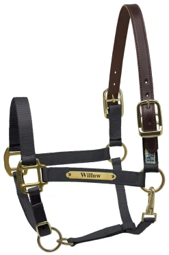 PERRIS LEATHER Perri’s® Premium Nylon Safety Halter with Nameplate- Halters