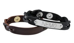 PERRIS LEATHER Perri’s® Braided Leather Nameplate Bracelet- Jewelry