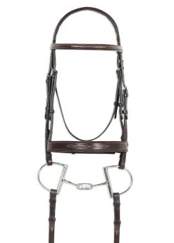 ERS Pessoa® Pro Fancy-Stitched Wide Nose Bridle- English Bridles