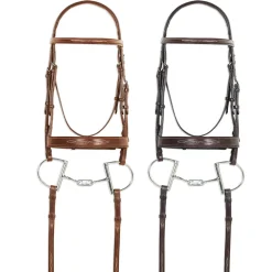 ERS Pessoa® Pro Fancy-Stitched Wide Nose Bridle- English Bridles