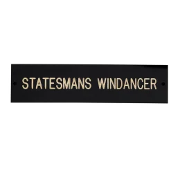 CRW Rectangular Black & Brass Stall Plate - 3 lines- Stable & Stall Accessories|Nameplates