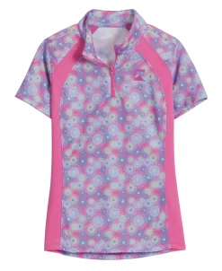 KIRSCH Riding Sport™ Kids’ Airflow Quarter-Zip Print Short Sleeve Shirt-Kids Kids' Casual Riding Clothes