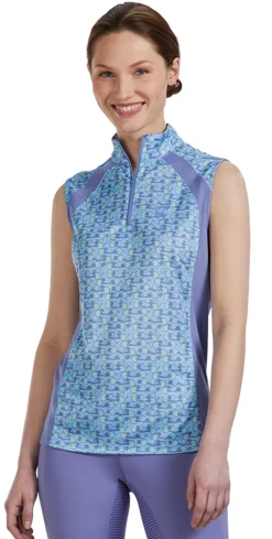 KIRSCH Riding Sport™ Ladies’ Airflow Quarter-Zip Print Sleeveless Shirt- Sleeveless Tops
