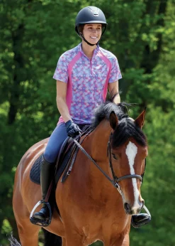 KIRSCH Riding Sport™ Ladies’ Airflow Quarter-Zip Print Short Sleeve Shirt- Short Sleeve Shirts