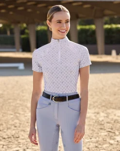 ERS Romfh® Ladies’ Quarter-Zip Short Sleeve Print Sun Shirt- Short Sleeve Shirts