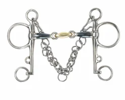SHIRES EQUESTRIAN Shires Blue Sweet Iron Pelham Bit with Brass Lozenge- English Horse Bits