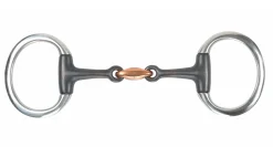 SHIRES EQUESTRIAN Shires Sweet Iron Flat Ring Eggbutt Bit with Lozenge- English Horse Bits