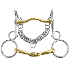 INT RIDING HELMET Short Shank Curb & Bradoon Set- English Horse Bits