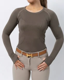 TKEQ THE SHOP TKEQ Ladies’ Kennedy Seamless Long Sleeve Top- Long Sleeve Tops