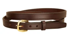 TORY LEATHER ¾" Plain Belt with Brass Buckle- Belts