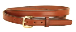 TORY LEATHER ¾" Plain Belt with Brass Buckle- Belts