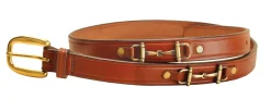 TORY LEATHER 1" Snaffle Bit Belt with Brass Snaffle Bits & Buckle- Belts