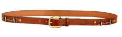 TORY LEATHER 1" Snaffle Bit Belt with Brass Snaffle Bits & Buckle- Belts
