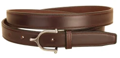 TORY LEATHER 1" Stitched Belt with Stainless Steel Spur Buckle- Belts