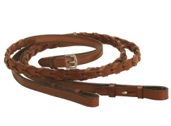 TORY LEATHER Company 5/8" x 48" Pony Laced Reins with Hook Stud Bit Ends- Reins