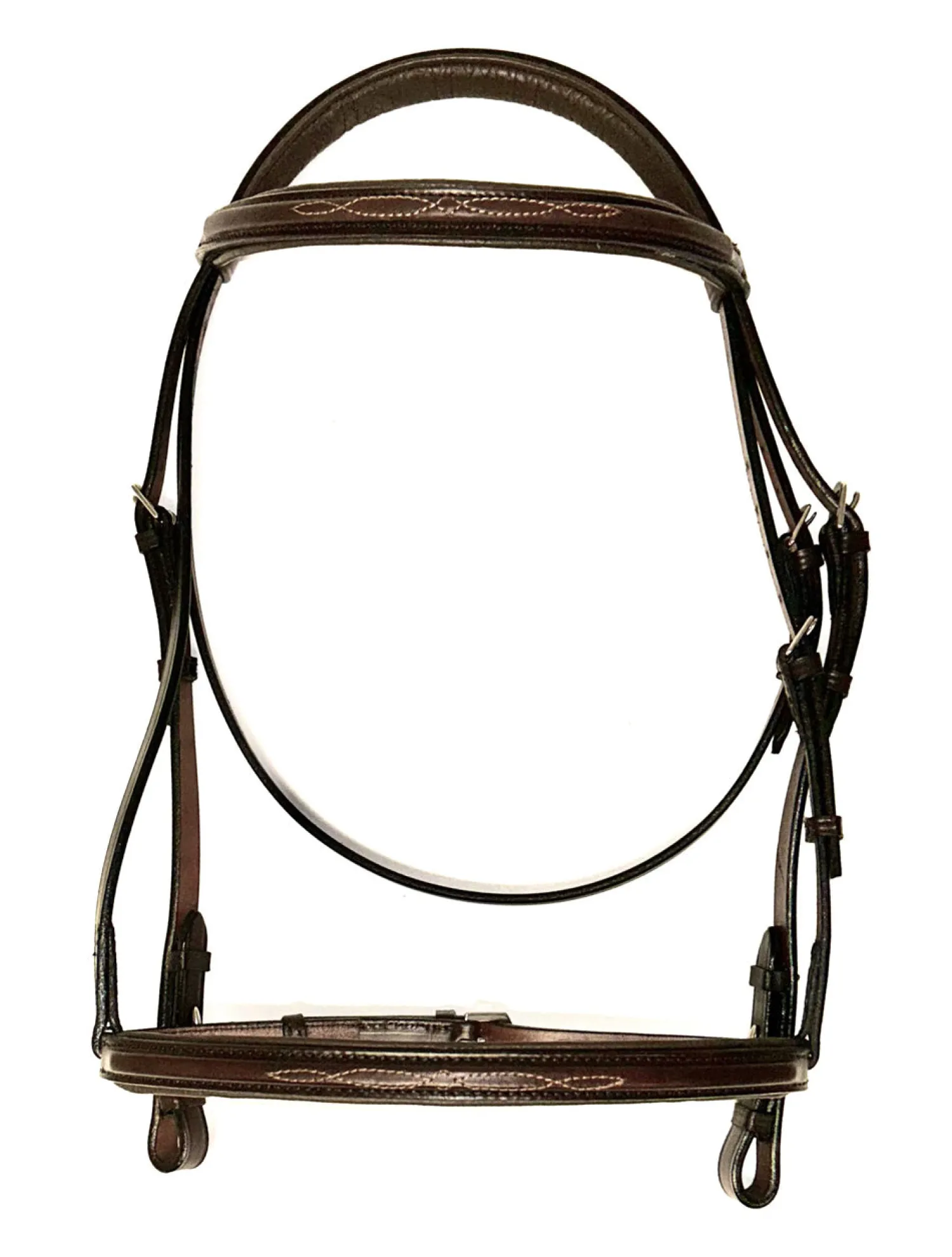 TORY LEATHER Company Raised Padded Fancy-Stitched Bridle- Bridle Parts & Accessories