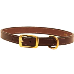 TORY LEATHER Saddle-Stitched Leather Dog Collar- Collars & Leashes