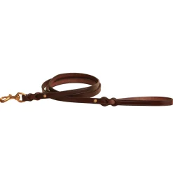 TORY LEATHER Split-Twist Creased Leather Dog Leash- Collars & Leashes