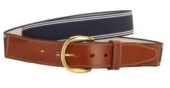 TORY LEATHER Striped Elastic and Leather Belt- Belts