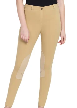 JPC EQUESTRIAN TuffRider® Ladies' Cotton Pull-On Knee-Patch Plus Breech- Knee Patch Breeches