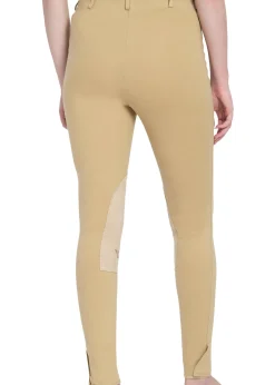 JPC EQUESTRIAN TuffRider® Ladies' Cotton Pull-On Knee-Patch Plus Breech- Knee Patch Breeches