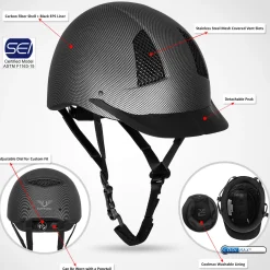 JPC EQUESTRIAN TuffRider® Starter Carbon Fiber Print Helmet- Riding Helmets|Riding Helmets